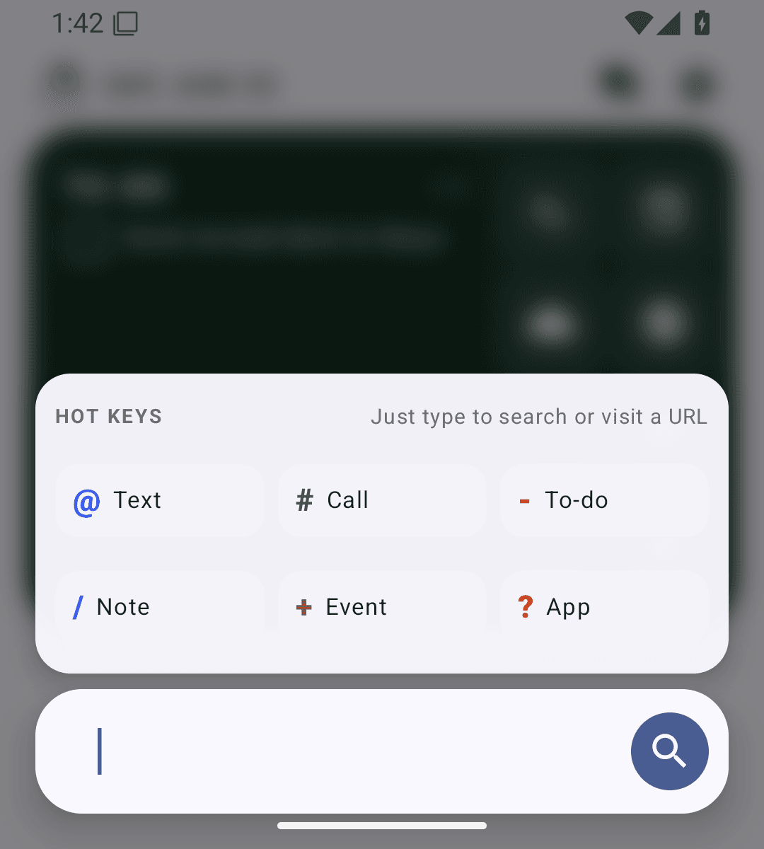 Expanded MinkLauncher Magic Box showing its keyboard command legend